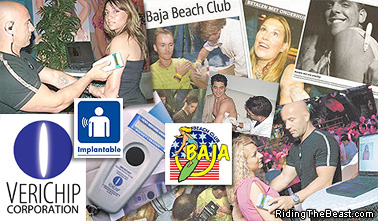 Patrons being injected with the Verichip at the Baja Beach Club, Barcelona, Spain